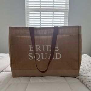 Bride Squad Jute Tote Bag